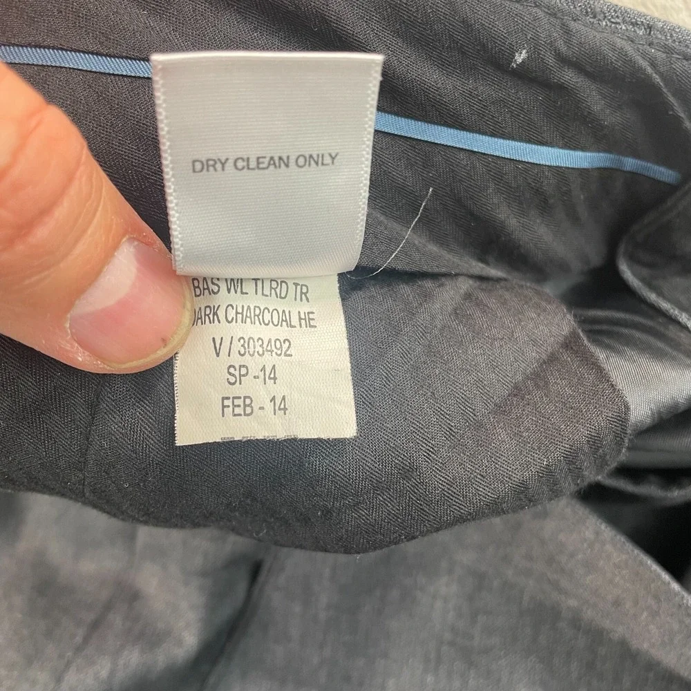 Banana Republic‎ Dress Pants Men 38x32 Grey 100% Wool Tailored Fit Straight Leg